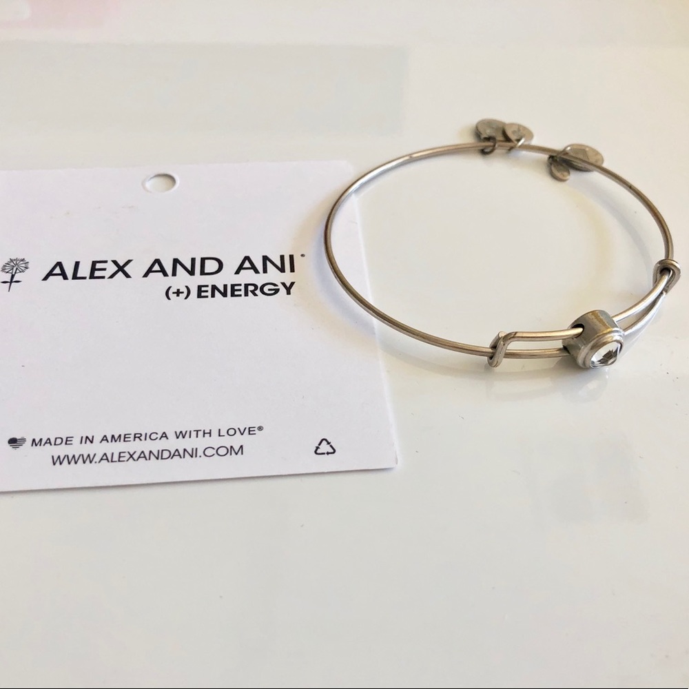 Alex and Ani bangle bracelet with cubic zirconia